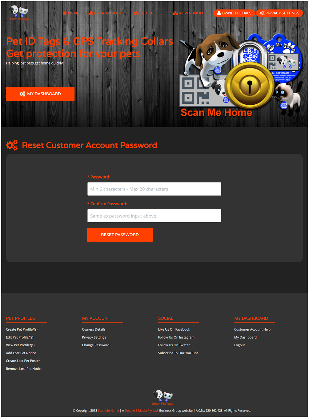 Scan Me Home Customer Account Help My Dashboard Change Password Image 4