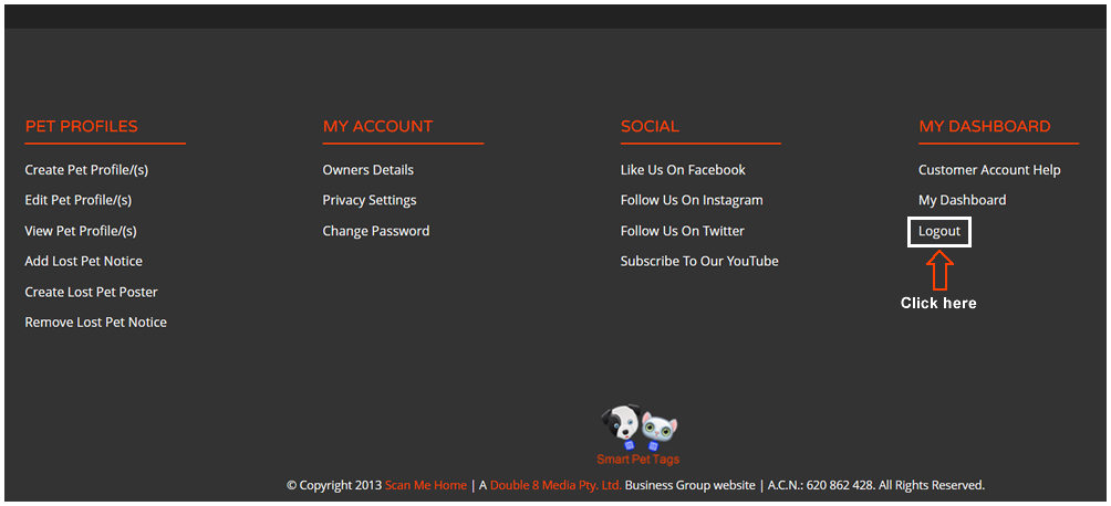 Scan Me Home Customer Account Help My Dashboard Customer Account Logout Link Image 1