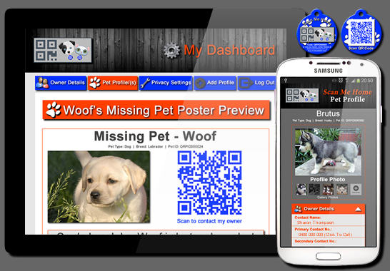 Scan Me Home Pet QR Code ID Tag and GPS Tracking Collar Dashboard 5_1